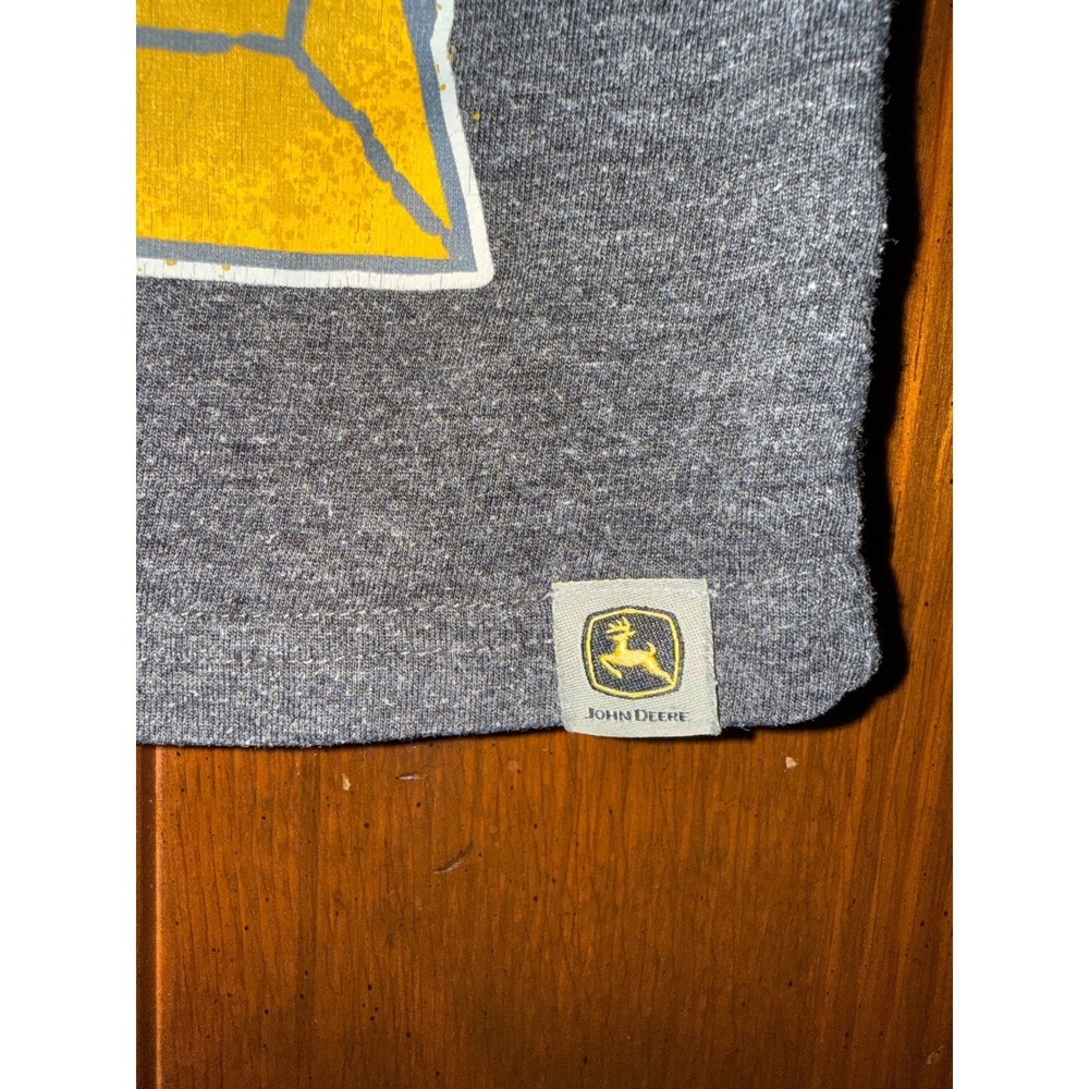 John Deere Kids Gray Heather Excavator Graphic Long Sleeve T-Shirt Size 2T - Picture 3 of 5